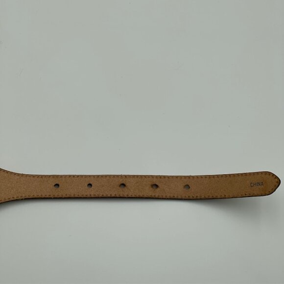 Vintage Justin Western Belt Leather 34 Brown Mexico Silver 2-Tone Buckle Studs main image 12